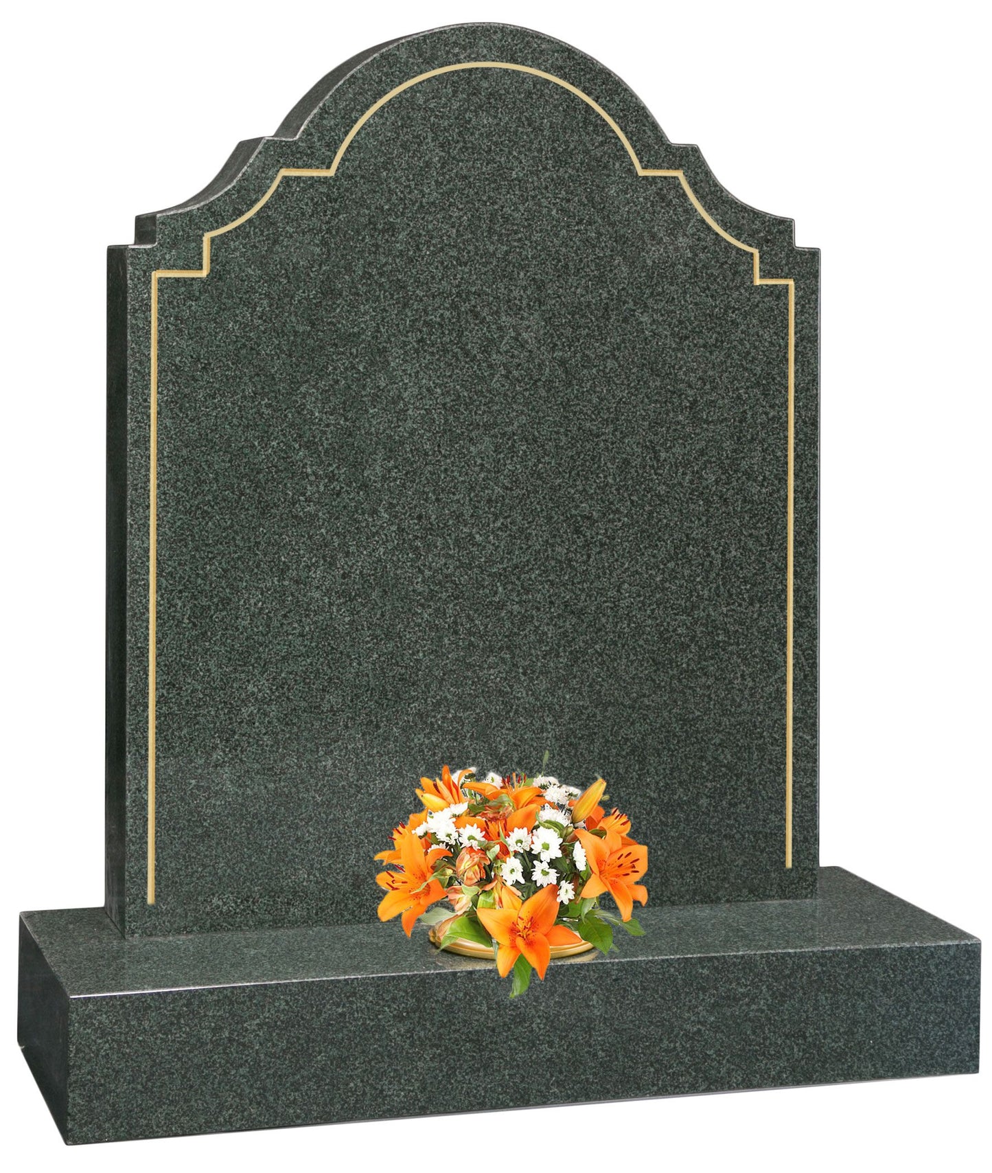 Green Headstone With Gold Pin Line (WG11)