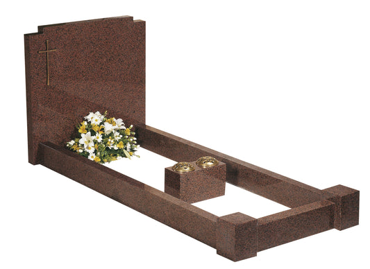 Balmoral Red Granite Headstone and Kerb set (WG103)