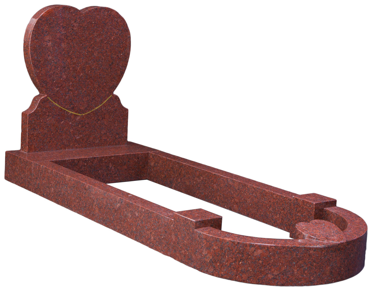 Ruby Red Granite Heart shaped Kerb Set (WG106)