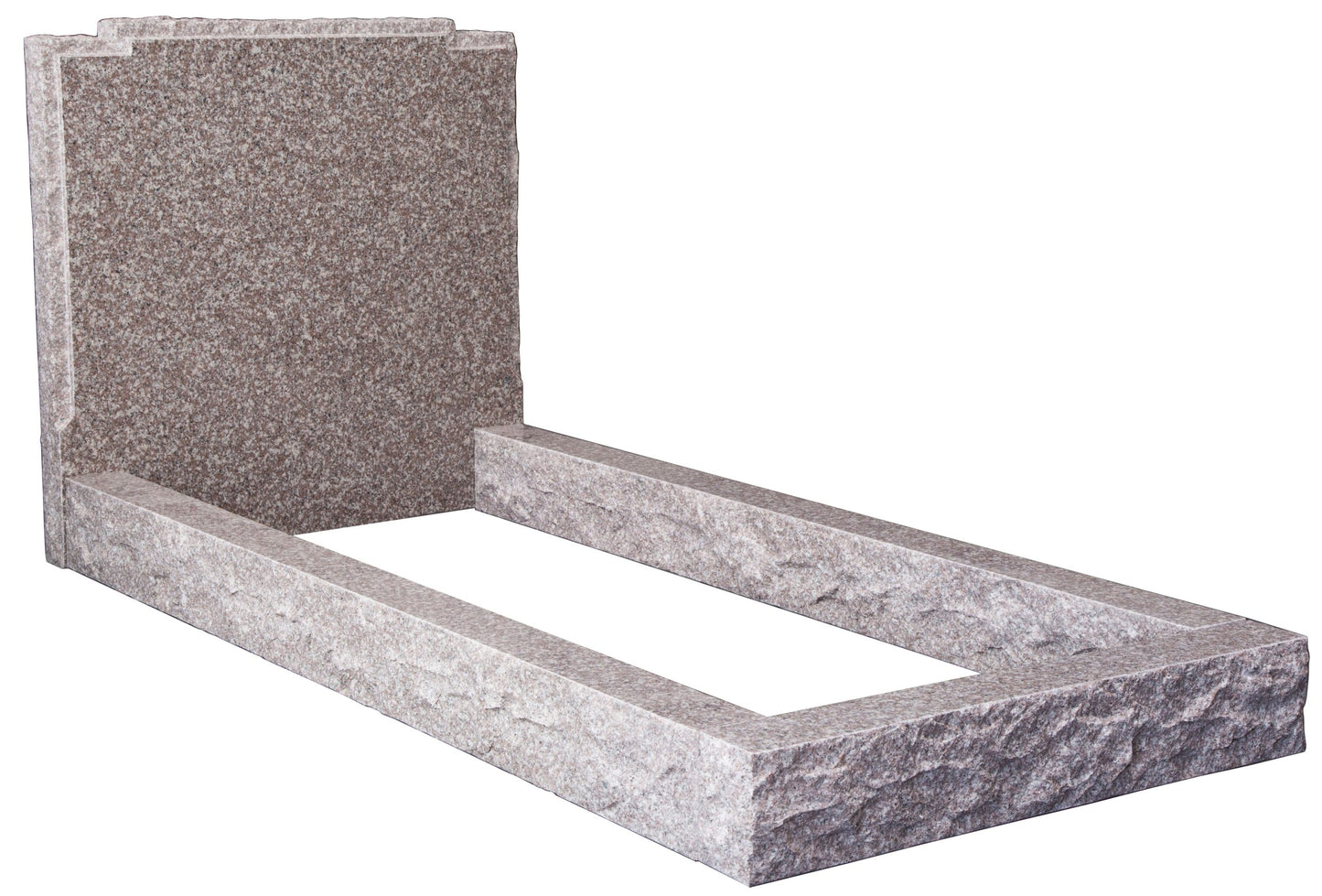 Alpine Brown Pitched Edge Headstone and Kerb Set (WG108)