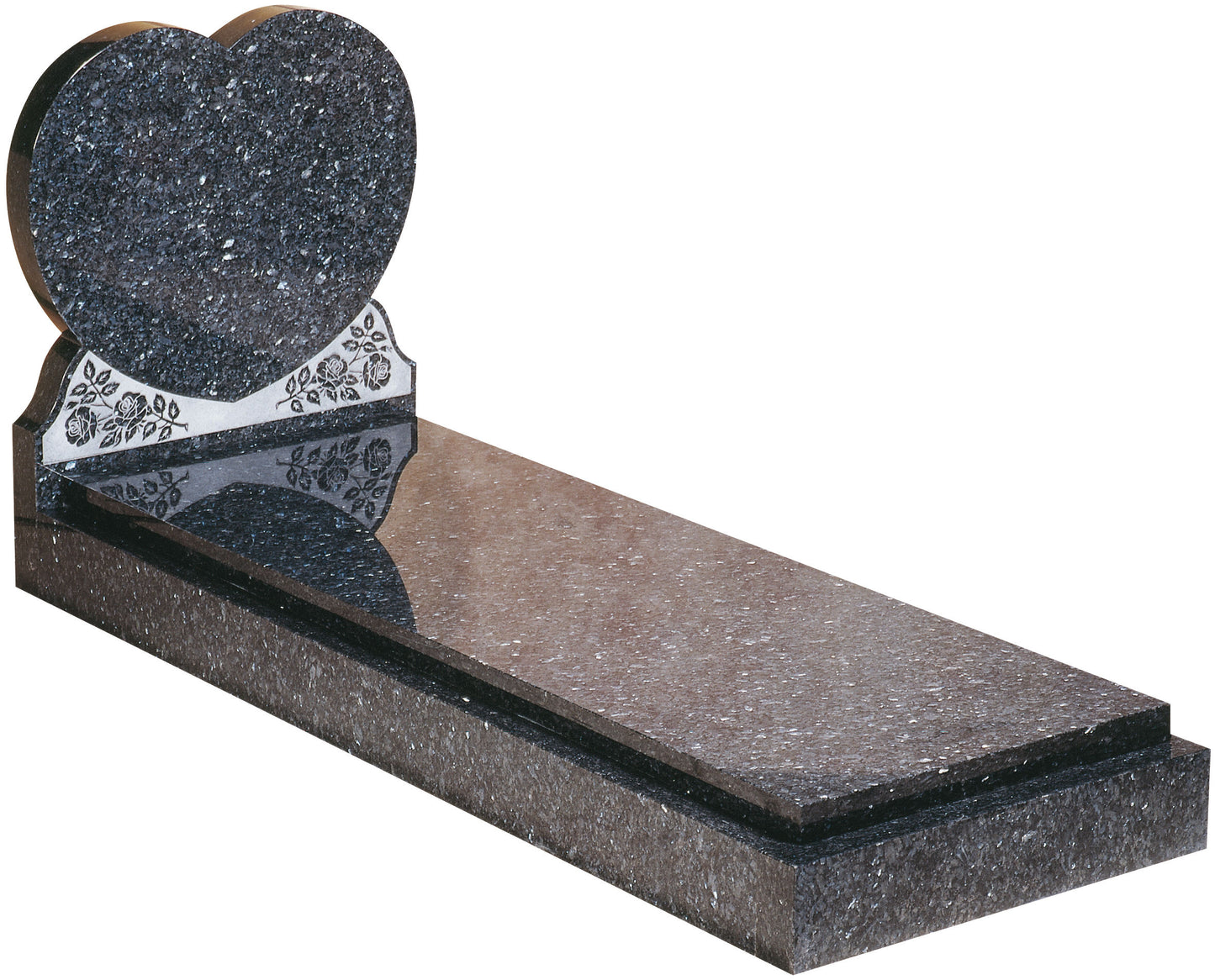 Blue Pearl Heart Headstone and Cover Slab(WG114)