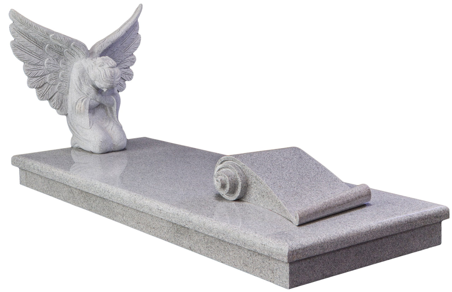 Grey Granite Memorial Set with Angel (WG119)