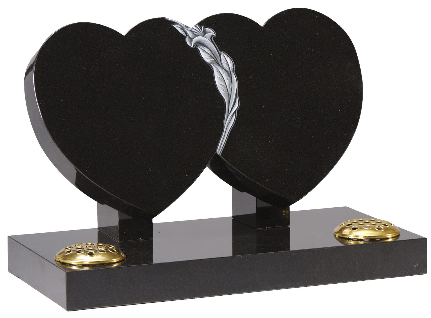 Double Heart Memorial with Lily detail (WG153)