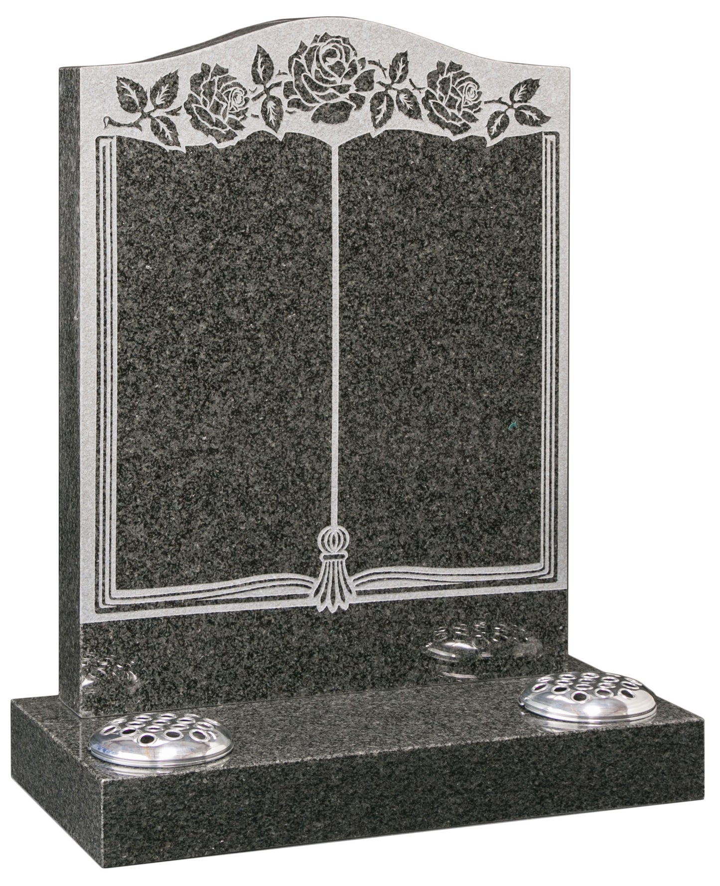 Dark Grey Granite bookset with rose design (WG138)