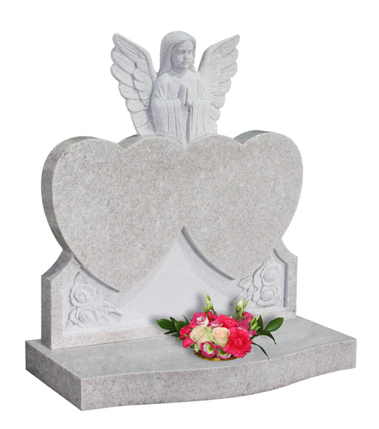 White Pearl Granite Angel Headstone (ET102)