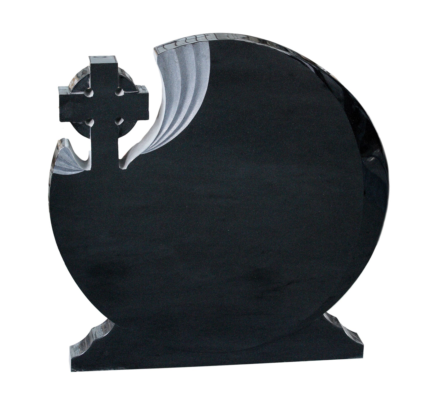 Black Granite Wheel Cross Memorial (ET132)