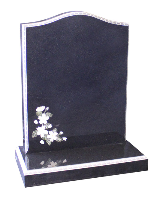 Rope Edge Headstone With Flower Design (ET29)