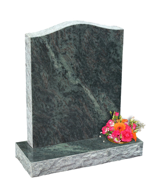 Royal Green headstone with rustic edges (ET37)