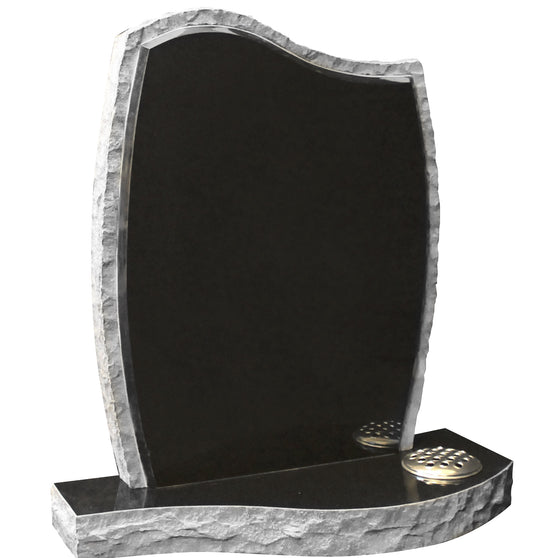 Black Granite Barrel sided memorial (ET40)