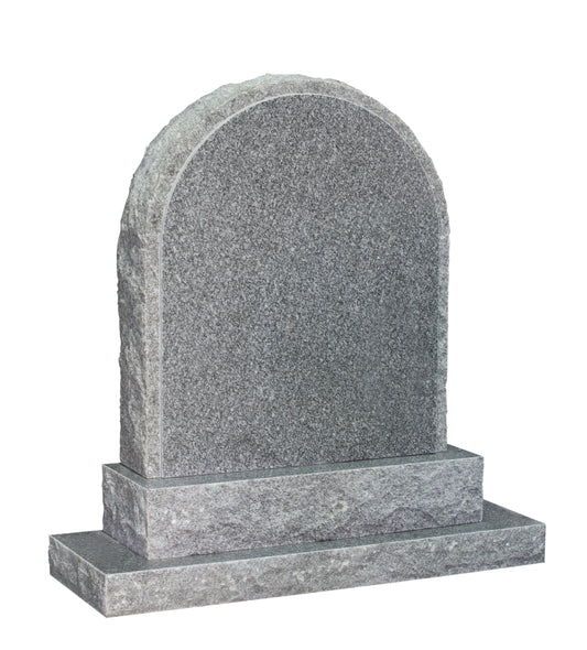 Stirling grey rustic round top headstone(ET41)