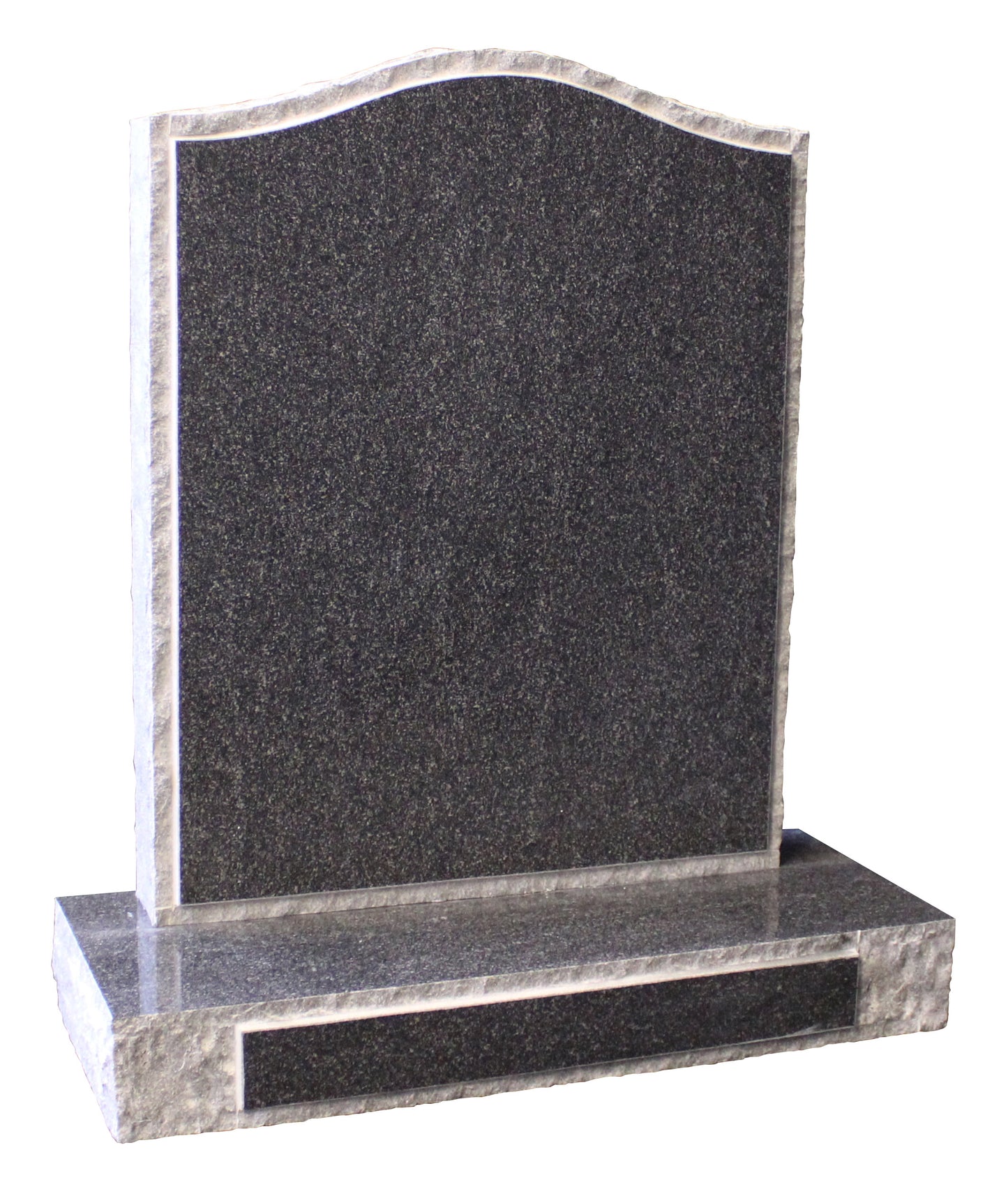 Crystal grey natural rustic border headstone (ET44)