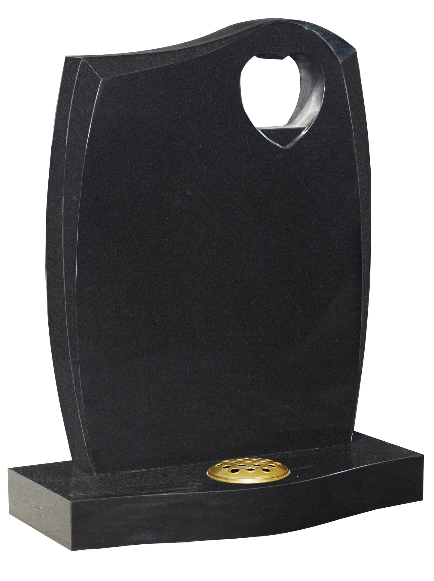 Black Granite Heart cut out Headstone (ET9)